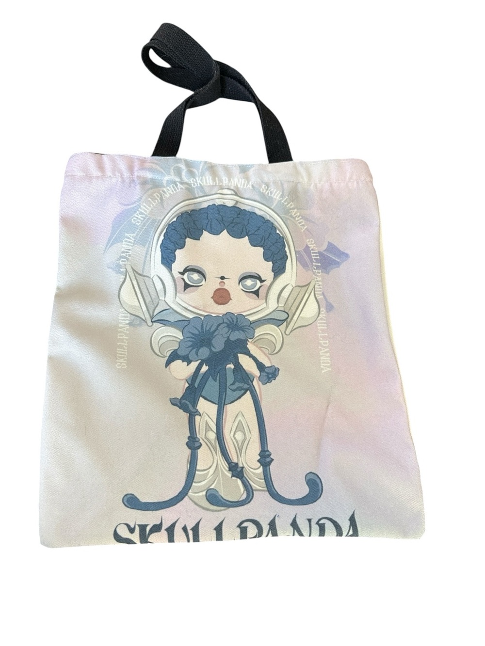SkullPanda Canvas Top Zip Tote Bag